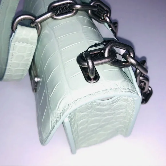 BALENCIAGA CALFSKIN CROCODILE EMBOSSED GOSSIP XS CHAIN BAG - Picture 6 of 15